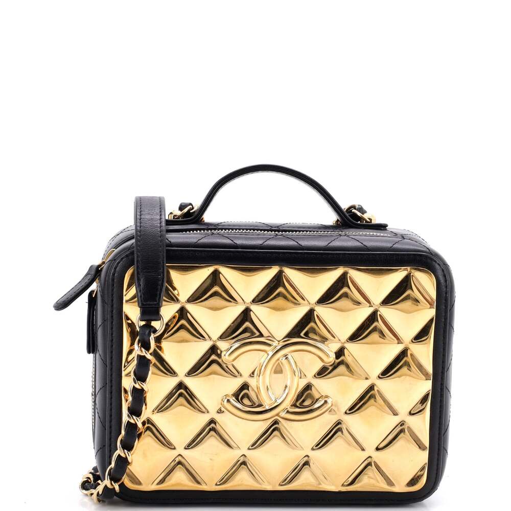 Chanel Golden Plate Vanity Case Quilted #249652C46B